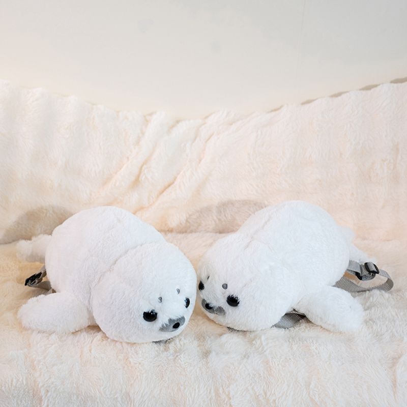 Mini Seal Plush 2-Way Backpack & Shoulder Bag