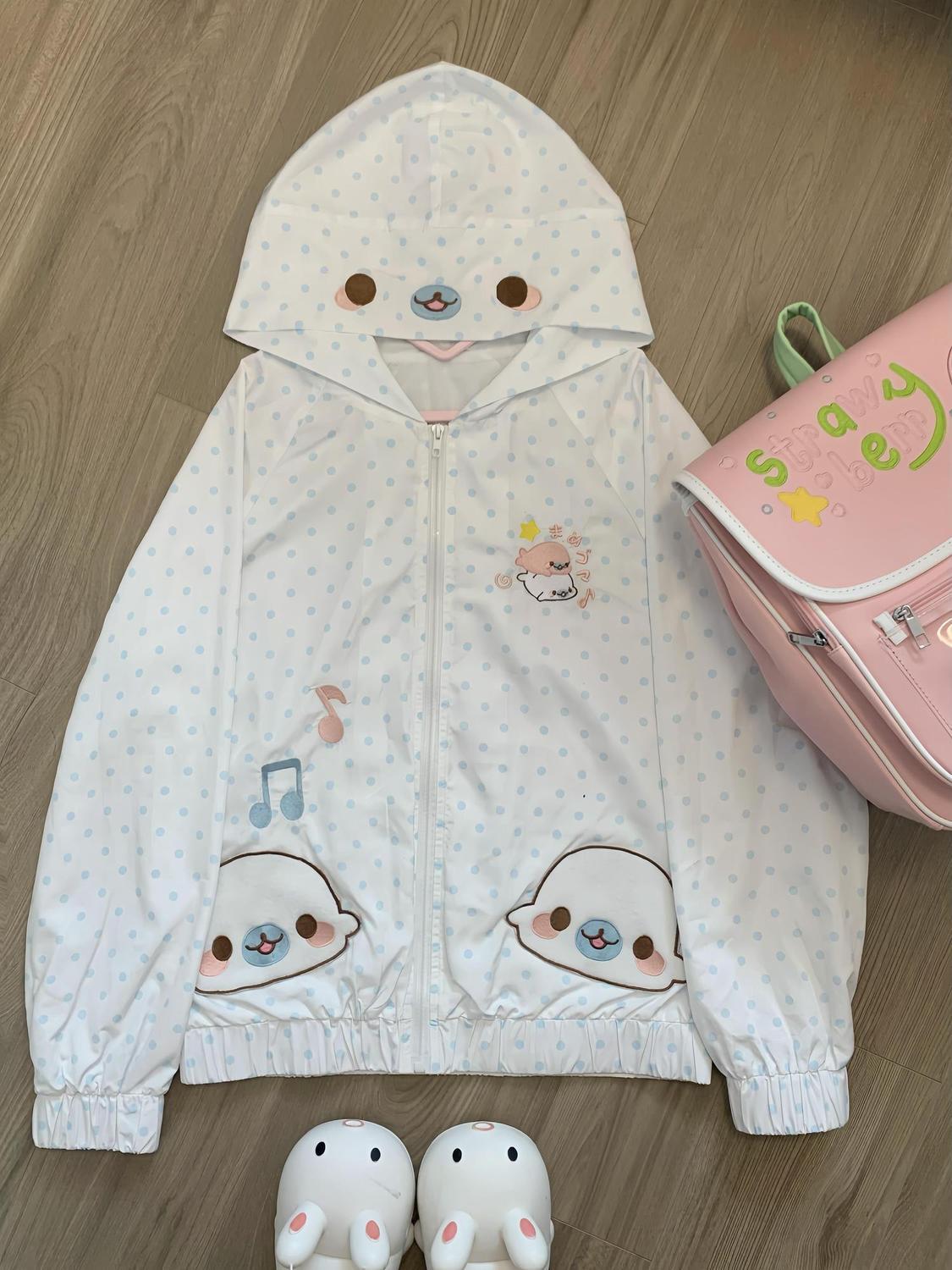 Seal Print Cooling UV-Protective Lightweight Hoodie