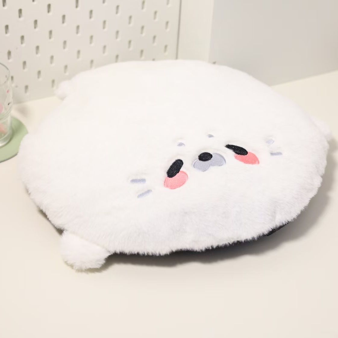 Cute Plush Seal Round Floor Cushion for Students