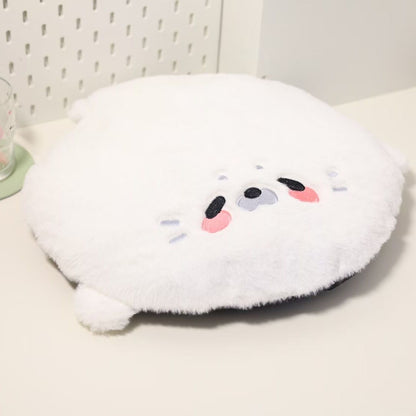 Cute Plush Seal Round Floor Cushion for Students