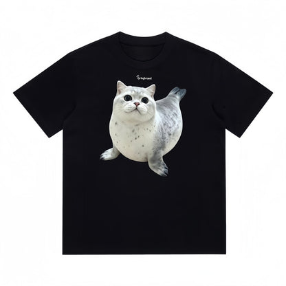 GRTQ Seal Graphic Heavyweight Cotton T-Shirt for Men and Women