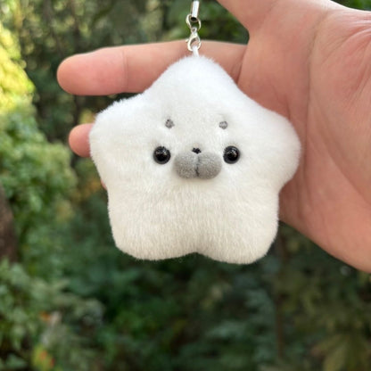 Cute Plush Seal Keychain with Heart, Squeaky Star Seal Plush Toy