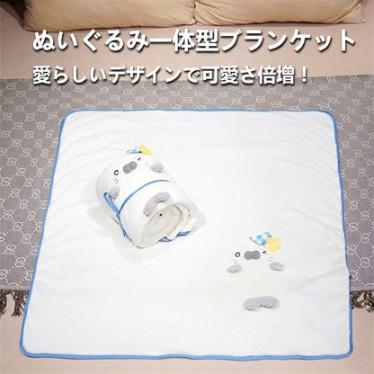 Fluffy Seal Flannel Throw Blanket for Naps & Travel