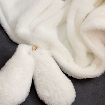 Wearable Fluffy Seal Cape Blanket with Hand Openings