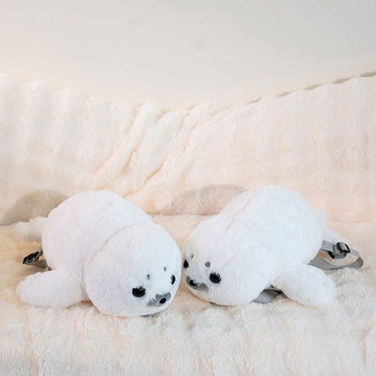 Mini Seal Plush 2-Way Backpack & Shoulder Bag