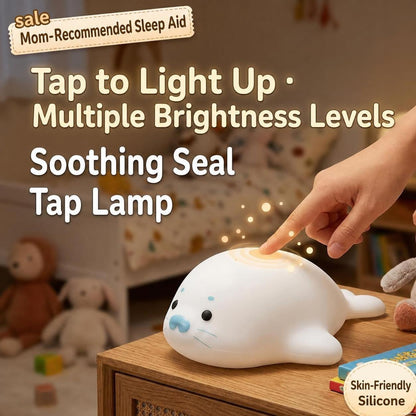Eye Nurse LED Touch Night Light with Cute Seal Design, Dimmable Bedside Lamp for Baby and Gift