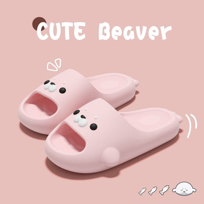 EVA Cute Seal Slippers for Couples, Quiet Non-Slip Indoor Bathroom House Shoes