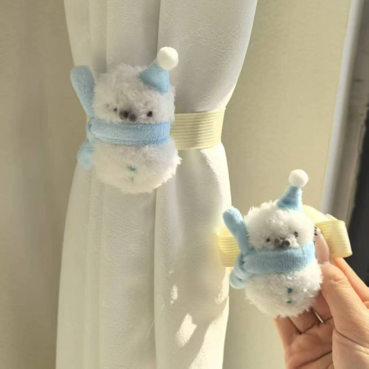 Cute Snowman Seal Curtain Tiebacks for Living Room and Bedroom