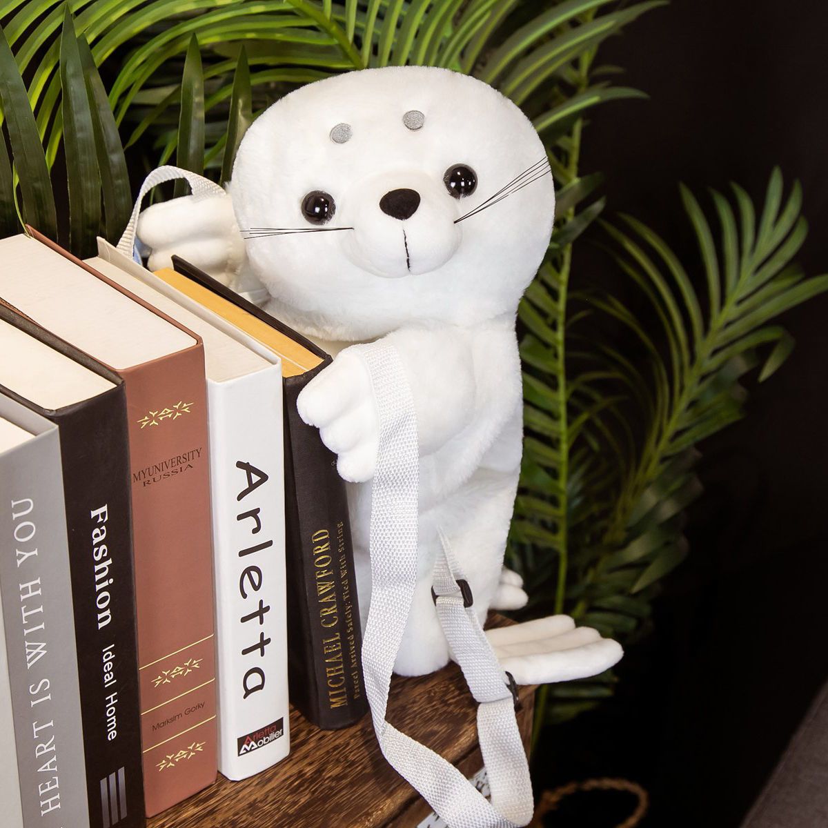 Mini Seal Plush Backpack with Matching Coin Pouch