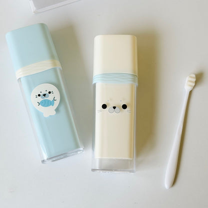 Cute Seal 3-in-1 Travel Rinse Cup with Toothbrush Holder for Students