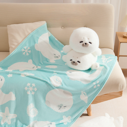 2-in-1 Mochi Seal Plush Pillow with Hidden Blanket