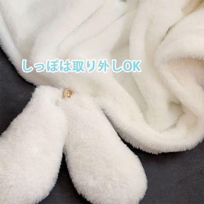 Wearable Fluffy Seal Cape Blanket with Hand Openings