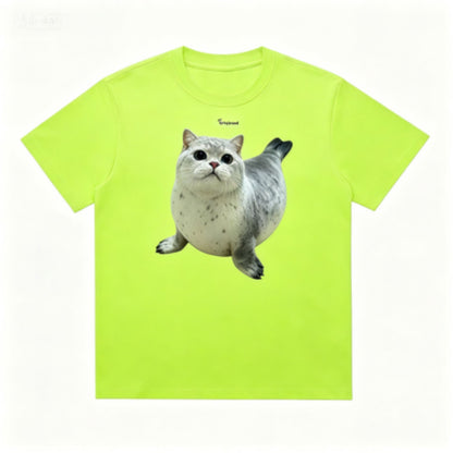 GRTQ Seal Graphic Heavyweight Cotton T-Shirt for Men and Women