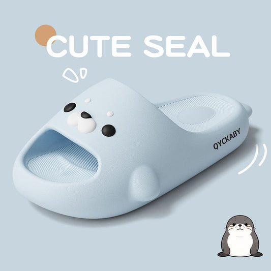Cloud Cartoon Seal Slippers for Women, Indoor/Outdoor Anti-Skid Bathroom Slippers