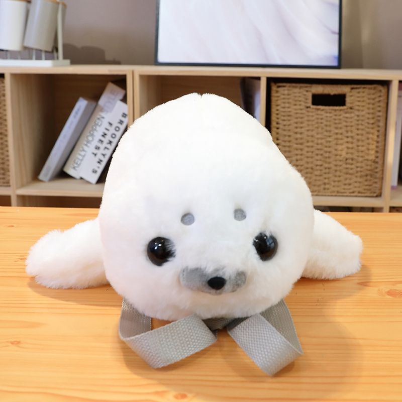 Mini Seal Plush 2-Way Backpack & Shoulder Bag