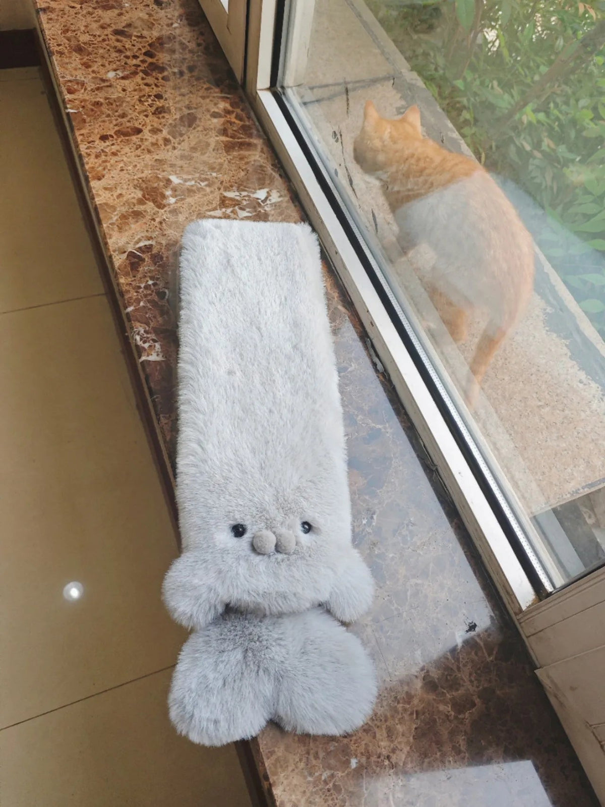 Fluffy Seal Winter Scarf with Plush Animal Detail