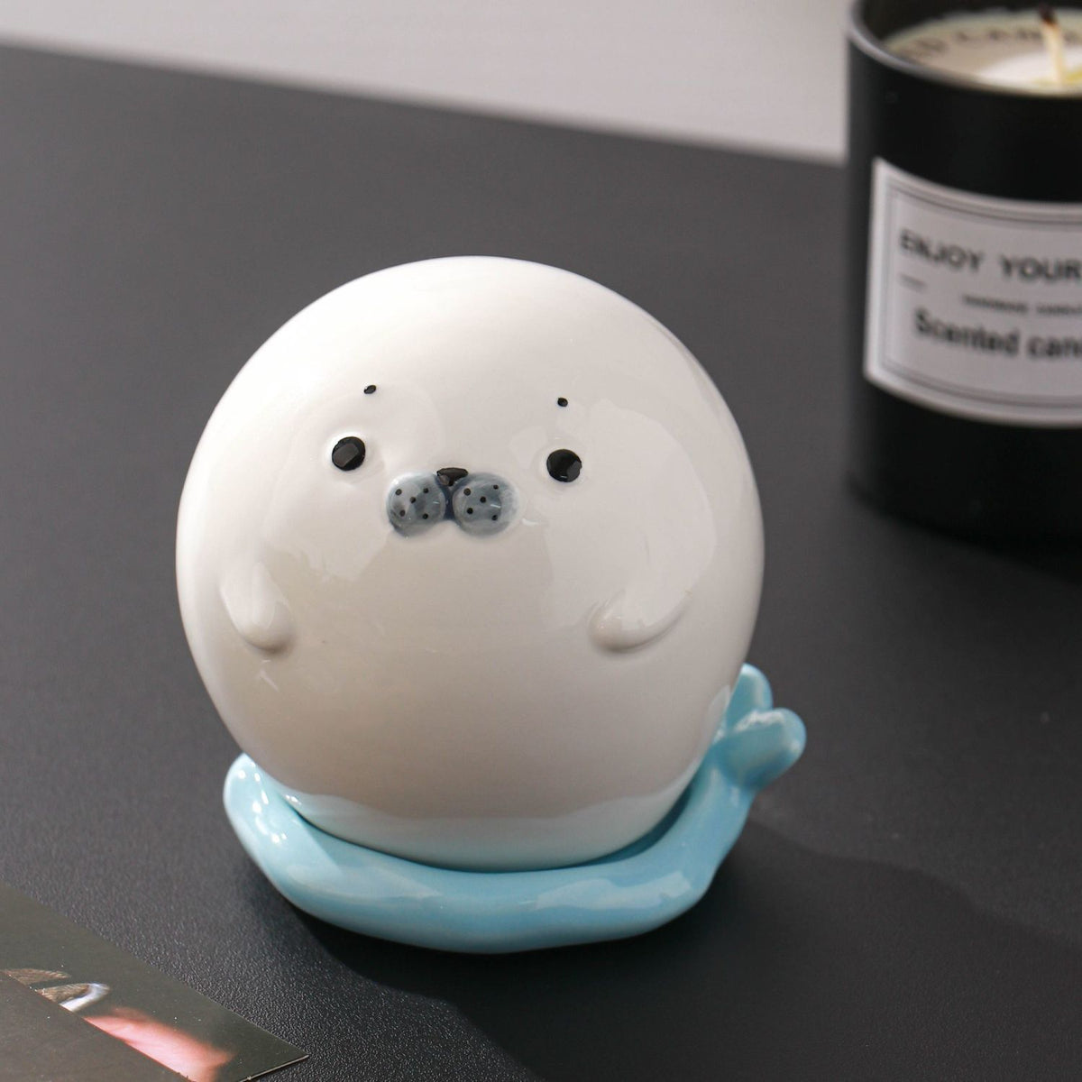 Cute Ceramic Seal Toothpick Holder for Living Room Decor