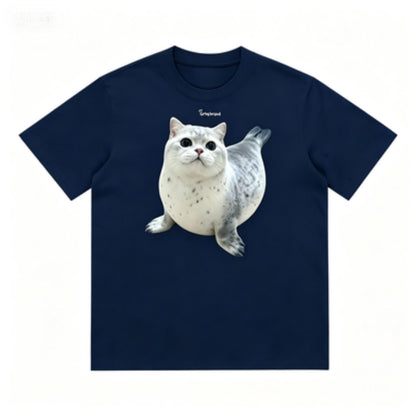 GRTQ Seal Graphic Heavyweight Cotton T-Shirt for Men and Women