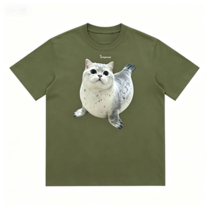 GRTQ Seal Graphic Heavyweight Cotton T-Shirt for Men and Women