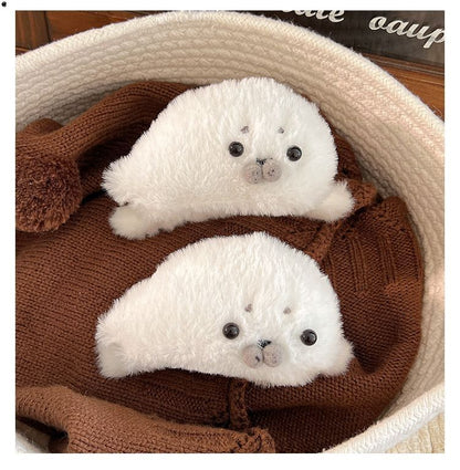 Fluffy Seal Plush Claw Hair Clip & Gift Set