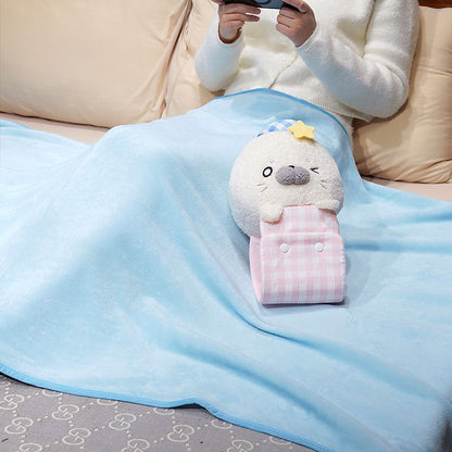 3D Seal Roll-Up Travel Blanket with Built-In Storage