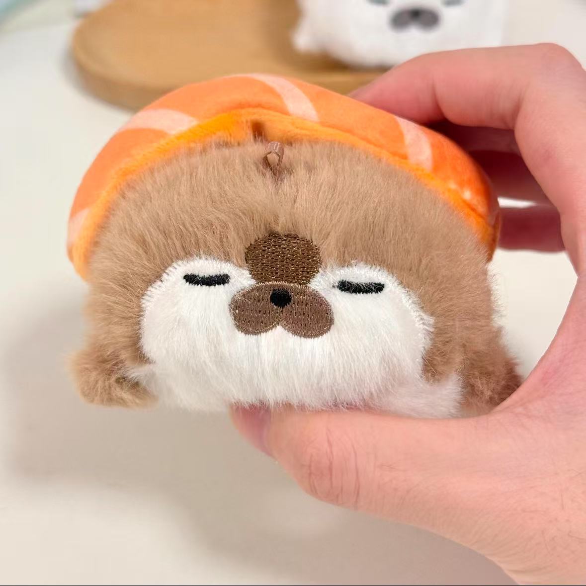 Cute Sushi Sea Otter Plush Keychain & Bag Charm