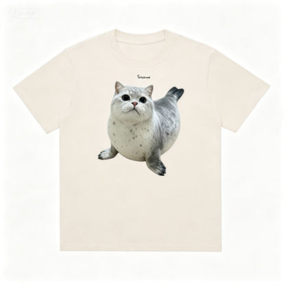 GRTQ Seal Graphic Heavyweight Cotton T-Shirt for Men and Women