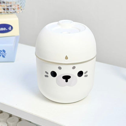 Cute Seal Face Mini Humidifier, Small Desktop Mist Maker for Bedroom, Dorm, Office
