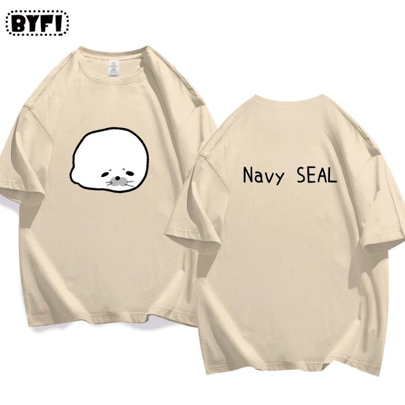 Cute Seal Graphic Cotton T-Shirt in Multiple Designs
