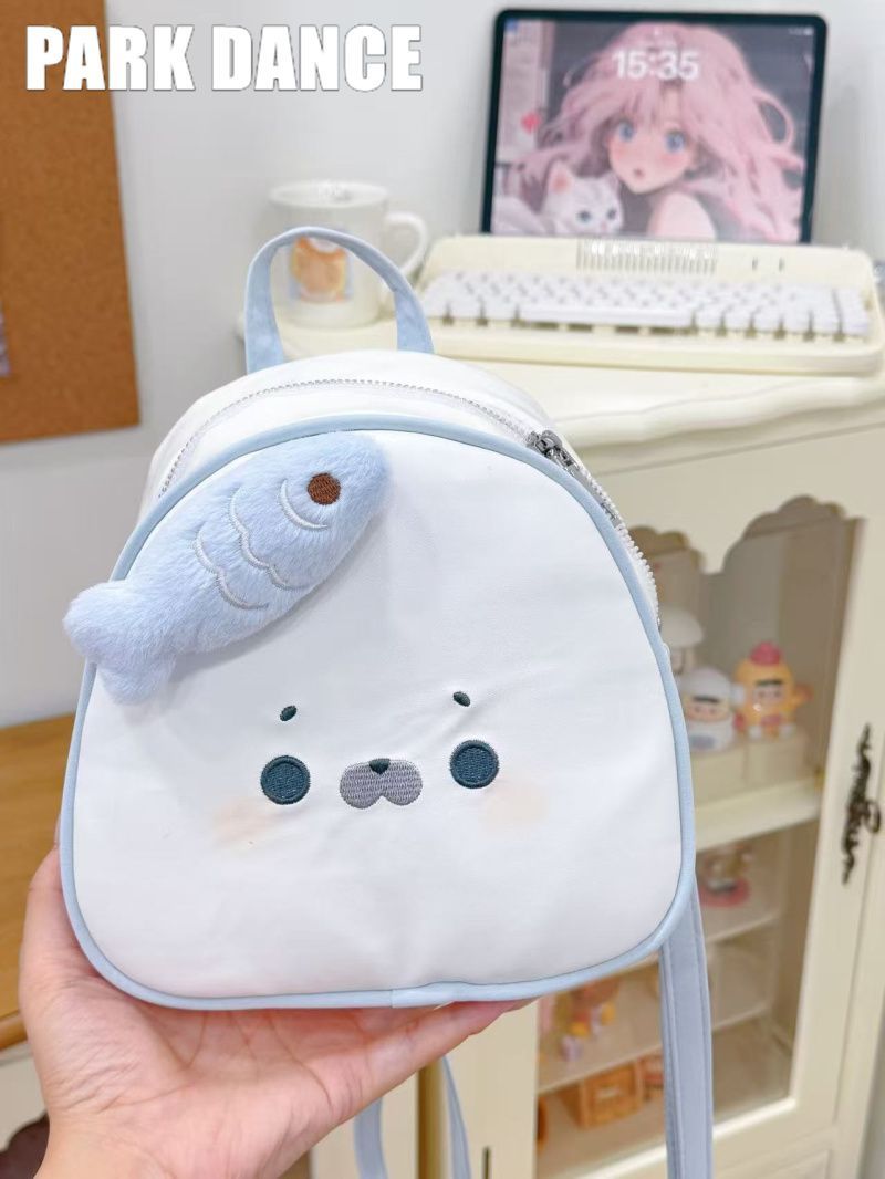 Cute Seal & Fish Plush Backpack for Everyday Outings
