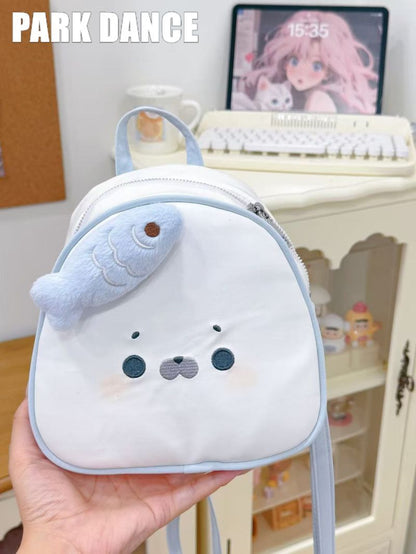 Cute Seal & Fish Plush Backpack for Everyday Outings