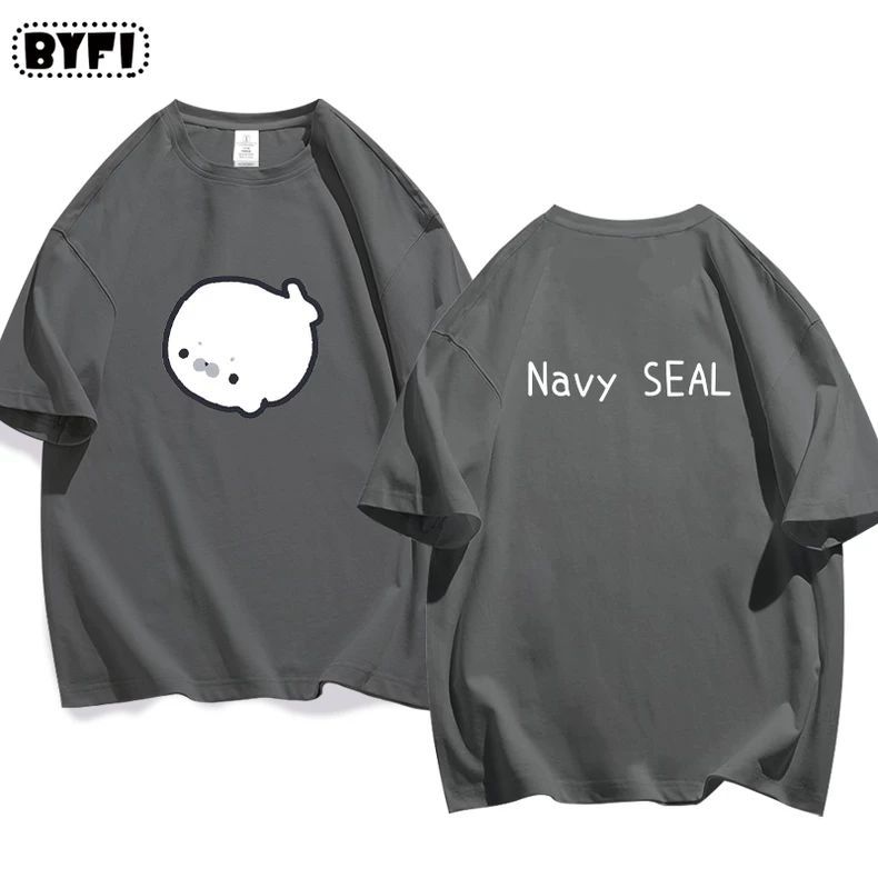 Cute Seal Graphic Cotton T-Shirt in Multiple Designs