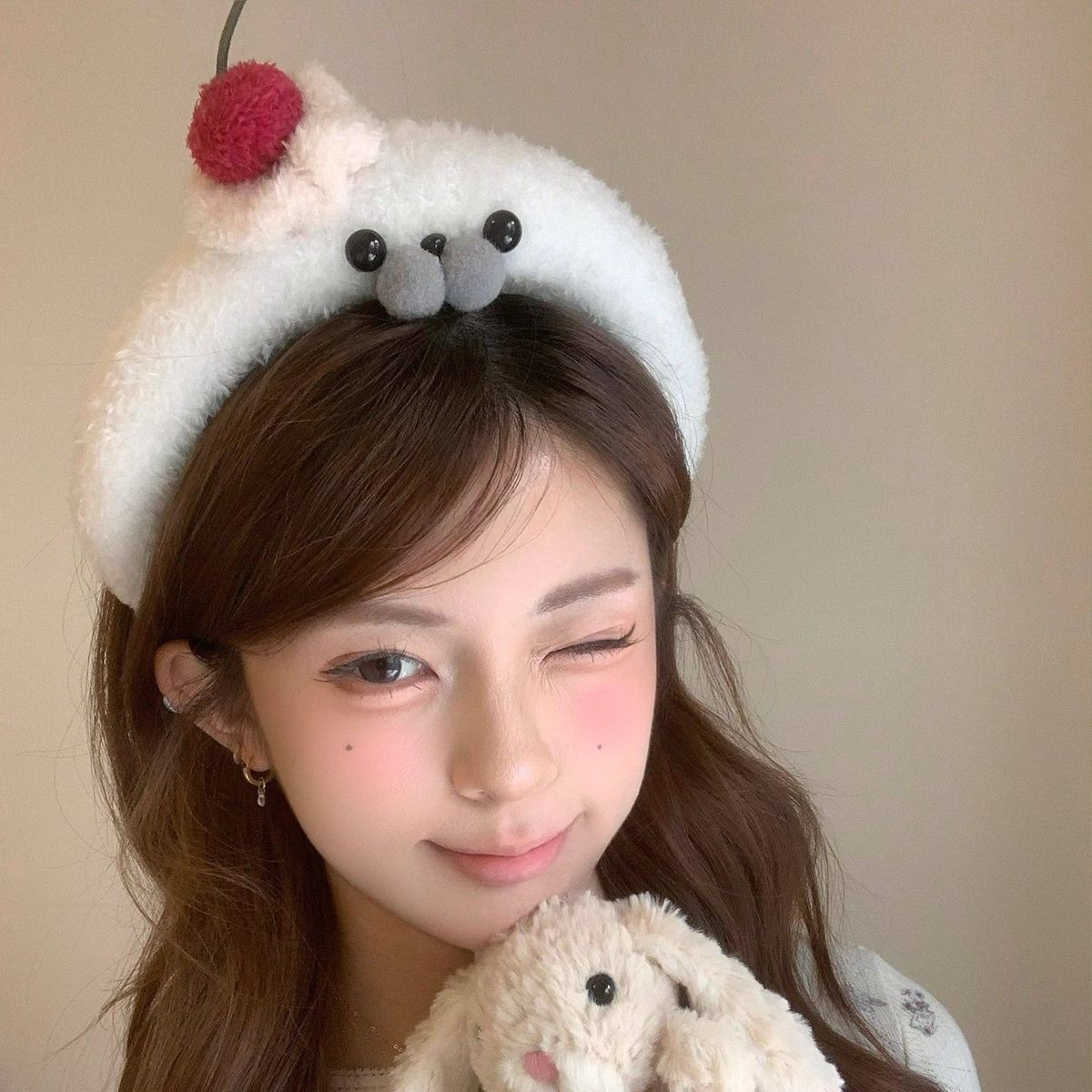 Fluffy Seal Spa Headband for Face Washing & Makeup