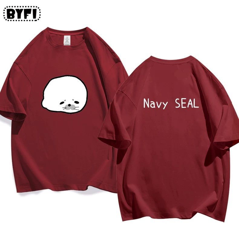 Cute Seal Graphic Cotton T-Shirt in Multiple Designs