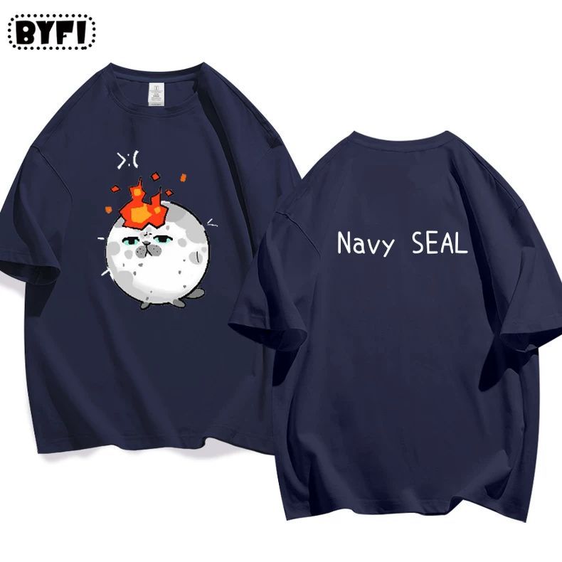 Cute Seal Graphic Cotton T-Shirt in Multiple Designs