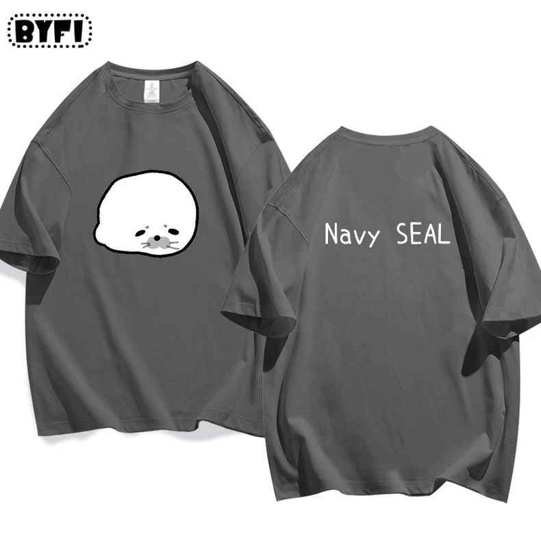 Cute Seal Graphic Cotton T-Shirt in Multiple Designs