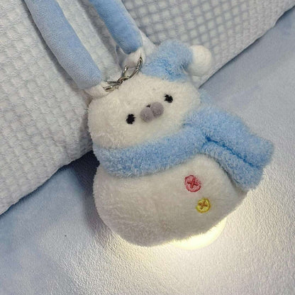 Fluffy Seal Snowman Plush Night Light for Bedside