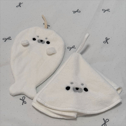 Absorbent Seal Coral Fleece Hand Towel Set