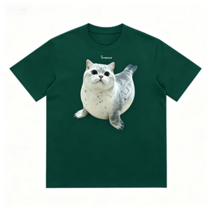 GRTQ Seal Graphic Heavyweight Cotton T-Shirt for Men and Women