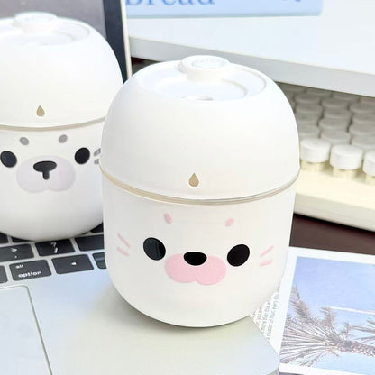 Cute Seal Face Mini Humidifier, Small Desktop Mist Maker for Bedroom, Dorm, Office