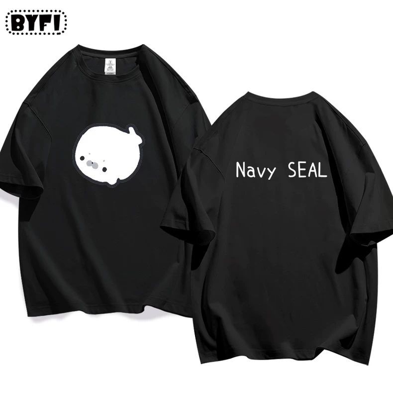 Cute Seal Graphic Cotton T-Shirt in Multiple Designs