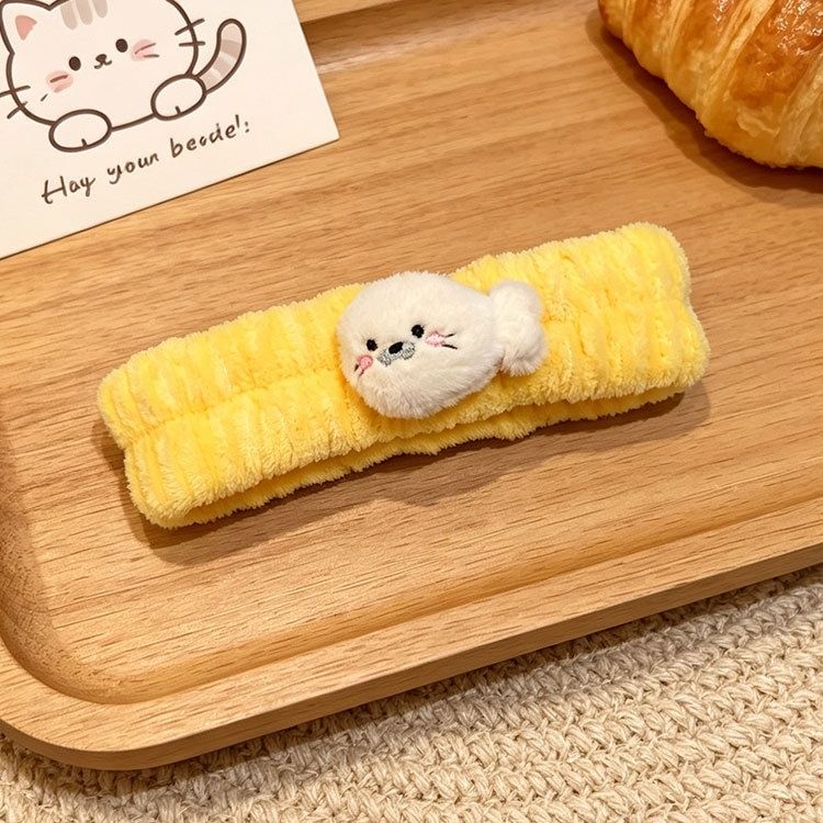 Cute Plush Seal Headband for Face Washing and Skincare