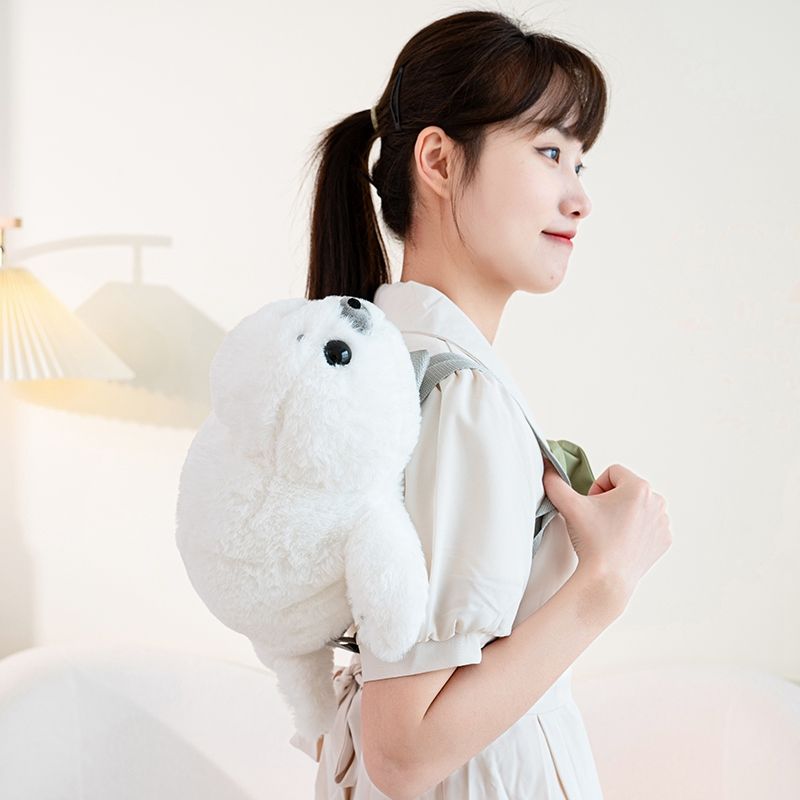 Mini Seal Plush 2-Way Backpack & Shoulder Bag