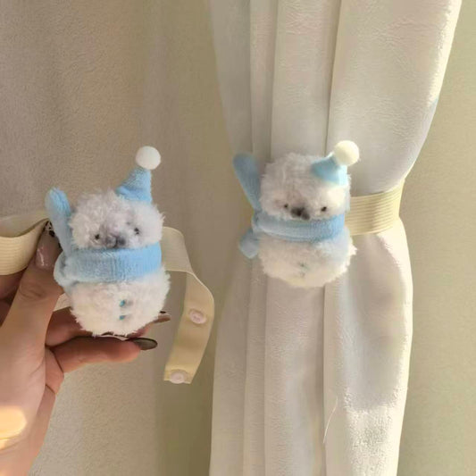 Cute Snowman Seal Curtain Tiebacks for Living Room and Bedroom