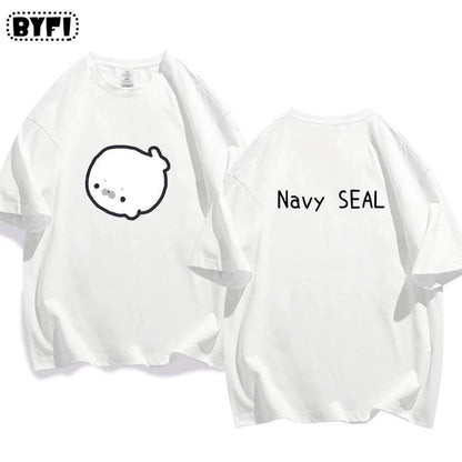 Cute Seal Graphic Cotton T-Shirt in Multiple Designs