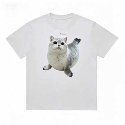 GRTQ Seal Graphic Heavyweight Cotton T-Shirt for Men and Women
