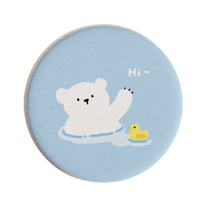 Cute Cartoon Seal Diatomite Coaster Set for Desk, Table, and Bar