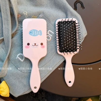 Cute Seal Cushion Hairbrush with Scalp Massage, Portable
