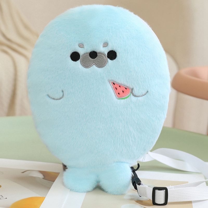 Fluffy Seal Shoulder Bag with Adjustable Strap