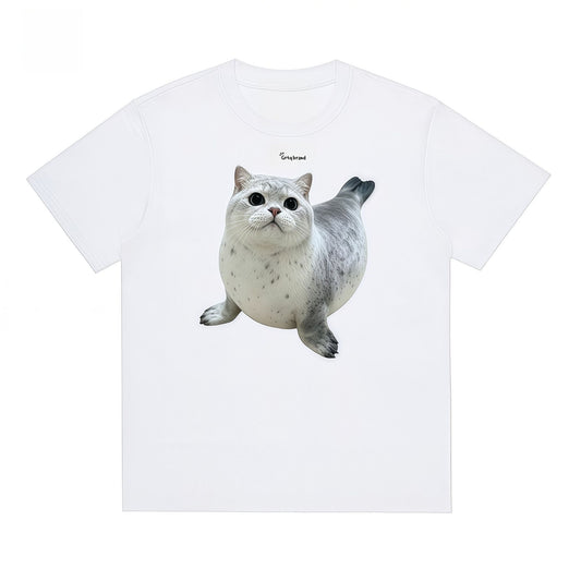 GRTQ Seal Graphic Heavyweight Cotton T-Shirt for Men and Women